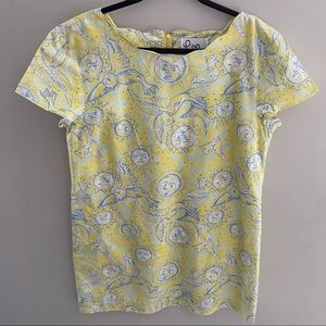 Lilly Pulitzer Womens Vintage Yellow Sun Cap Sleeve Dress Sz 14
